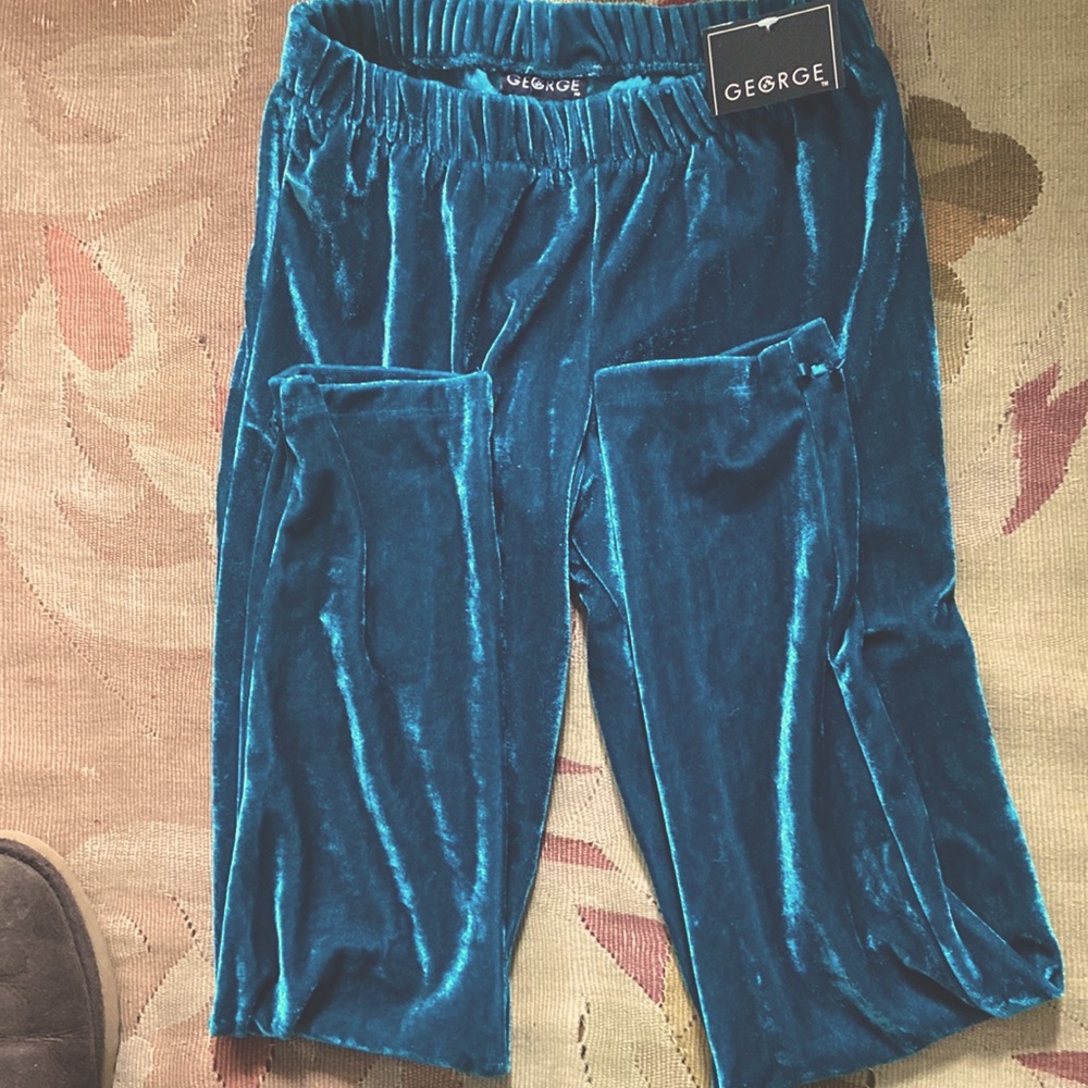 New teal velvet leggings